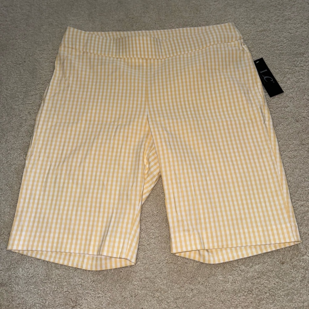Women's Yellow Checkered Shorts